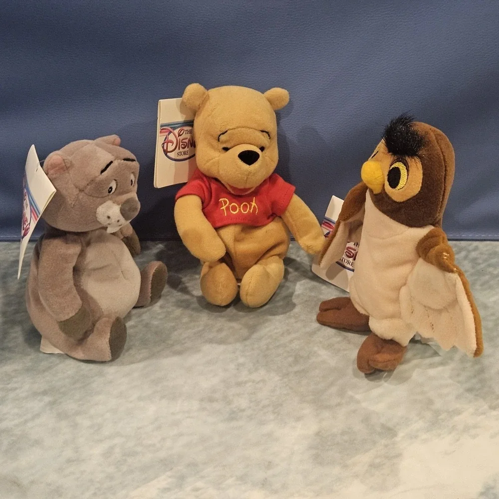 Winnie The Pooh Plush Bundle Hundred Acre Wood Disney‎ Store Owl Rabbit Gopher